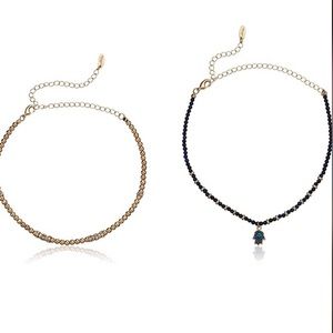 Ettika Make a Move Set in Lapis and Gold Choker Necklace NWT